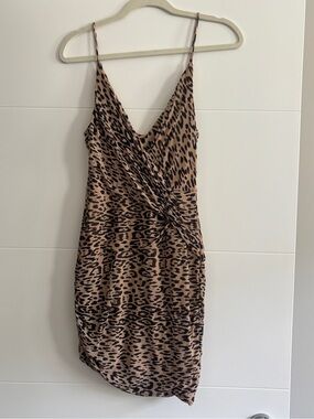 Leopard Print Dress in Taupe and Black